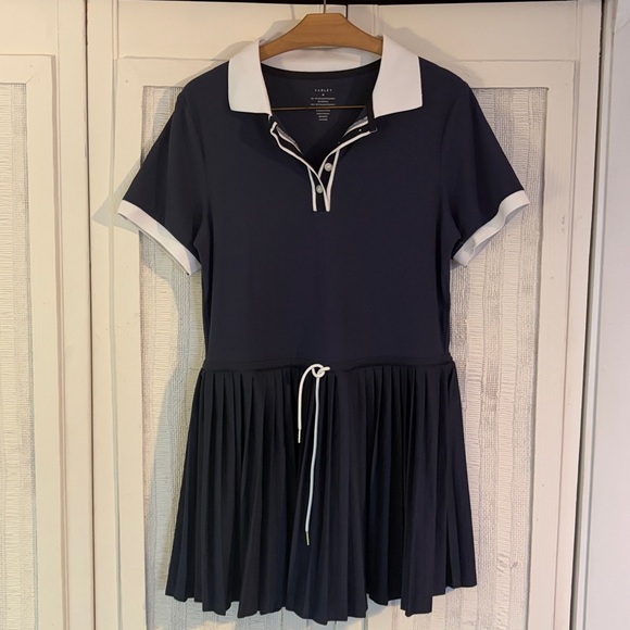 NWOT Varley paloma court dress 30” blue nights/white SZ M - Picture 6 of 12